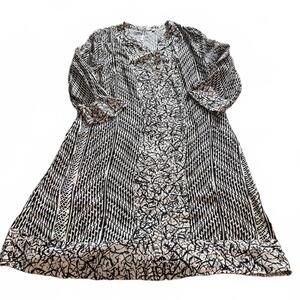 SOFT SURROUNDINGS Raven shift dress SZ XL black/white abstract print 3/4 Sleeves
